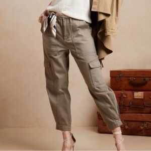 Banana Republic Women's Ankle Cargo Tapered Utility Pants - Green/Tan